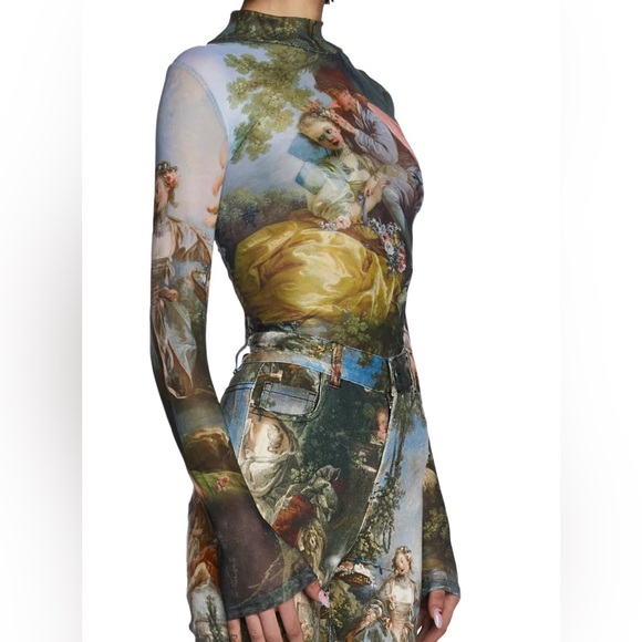 Very cool modern renaissance mesh top Small - Picture 4 of 6